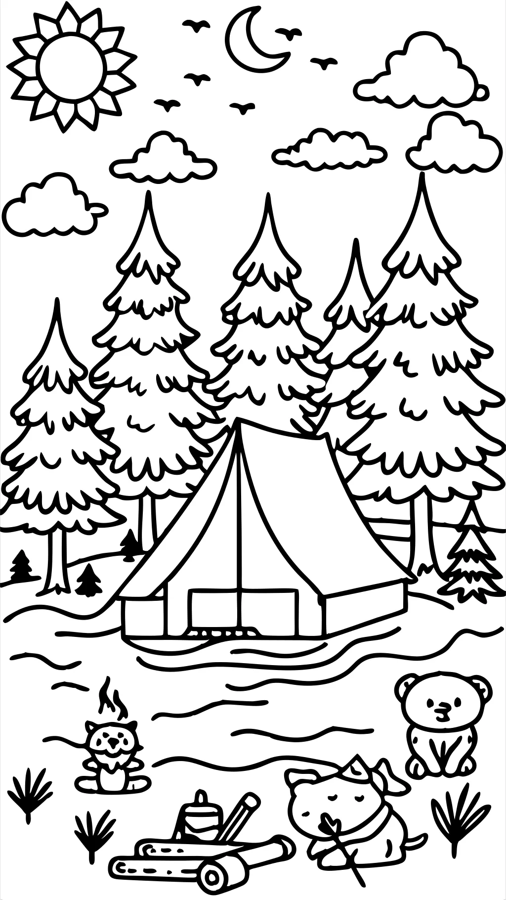 summer camp coloring pages